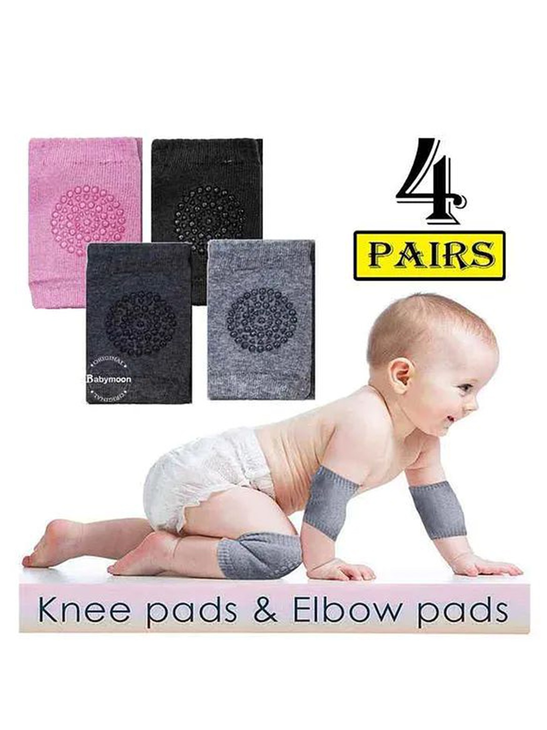 

Babymoon Set of 4 Kids Knee Crawling Pads, Multi