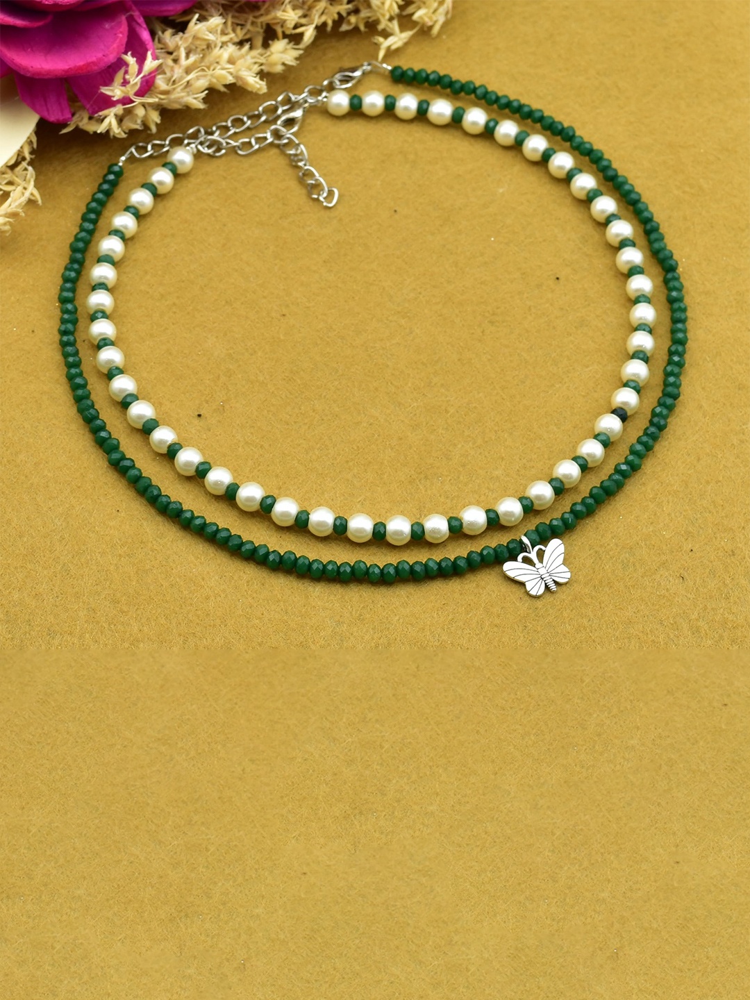 

HIGH TRENDZ Brass Handcrafted Necklace, Green