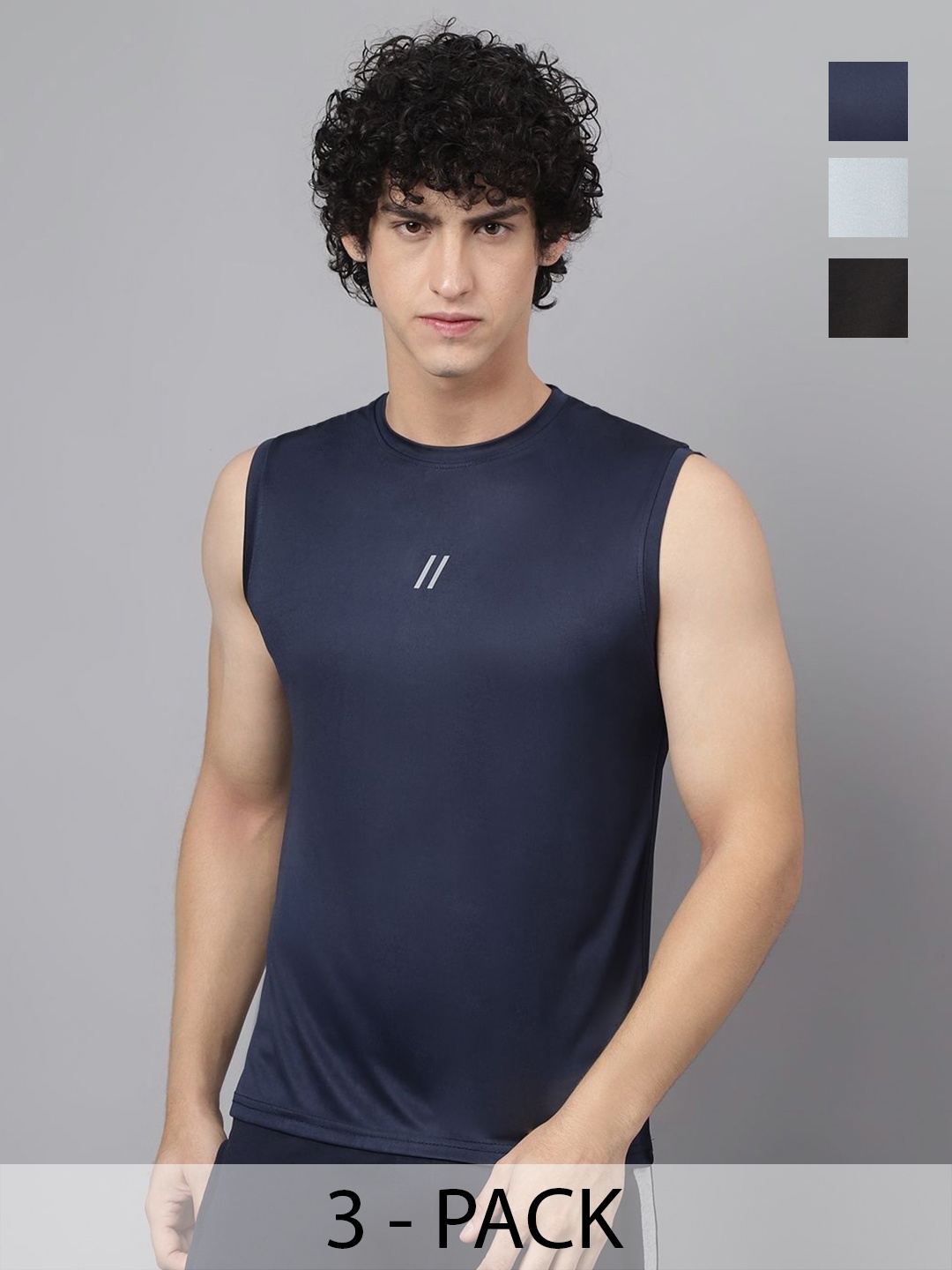 

ATICX Men Brand Logo 3 Slim Fit T-shirt, Black