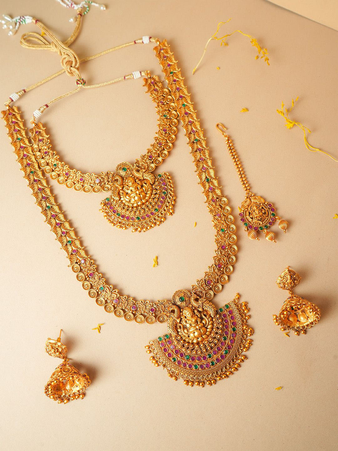 

VIRAASI Gold-Plated Stone-Studded Jewellery Set