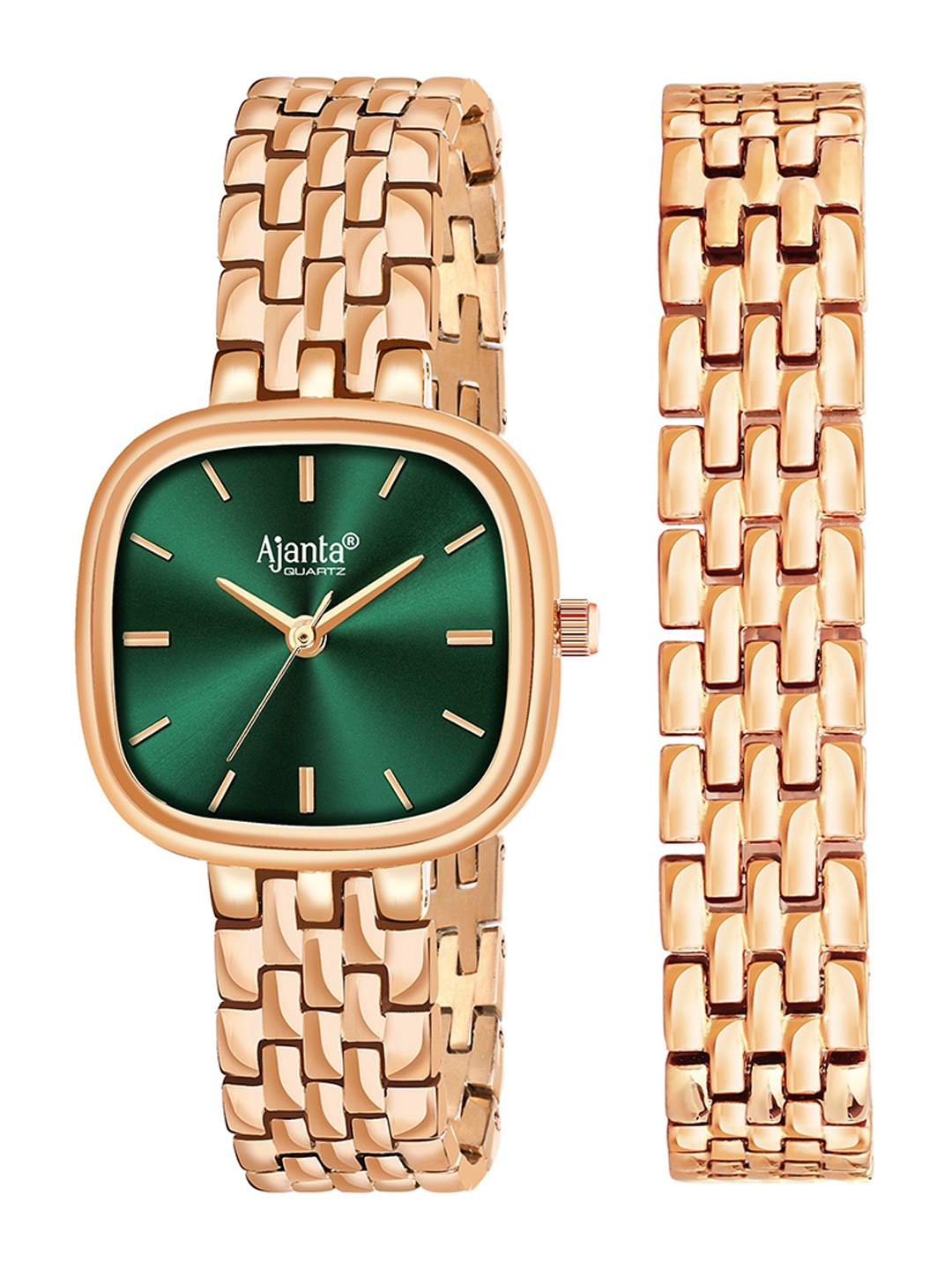 

Ajanta Quartz Women Brass Patterned Dial & Straps Analogue Watch AWC127ESL -03, Green