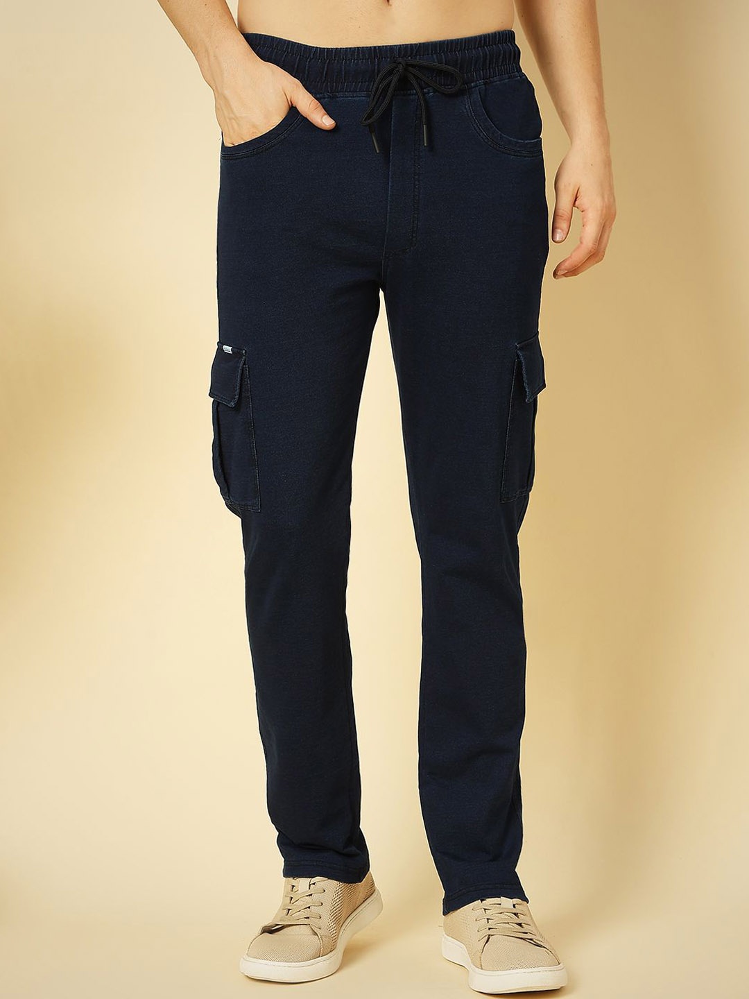 

ENSPYR Men Cotton Regular Fit Track Pants, Navy blue