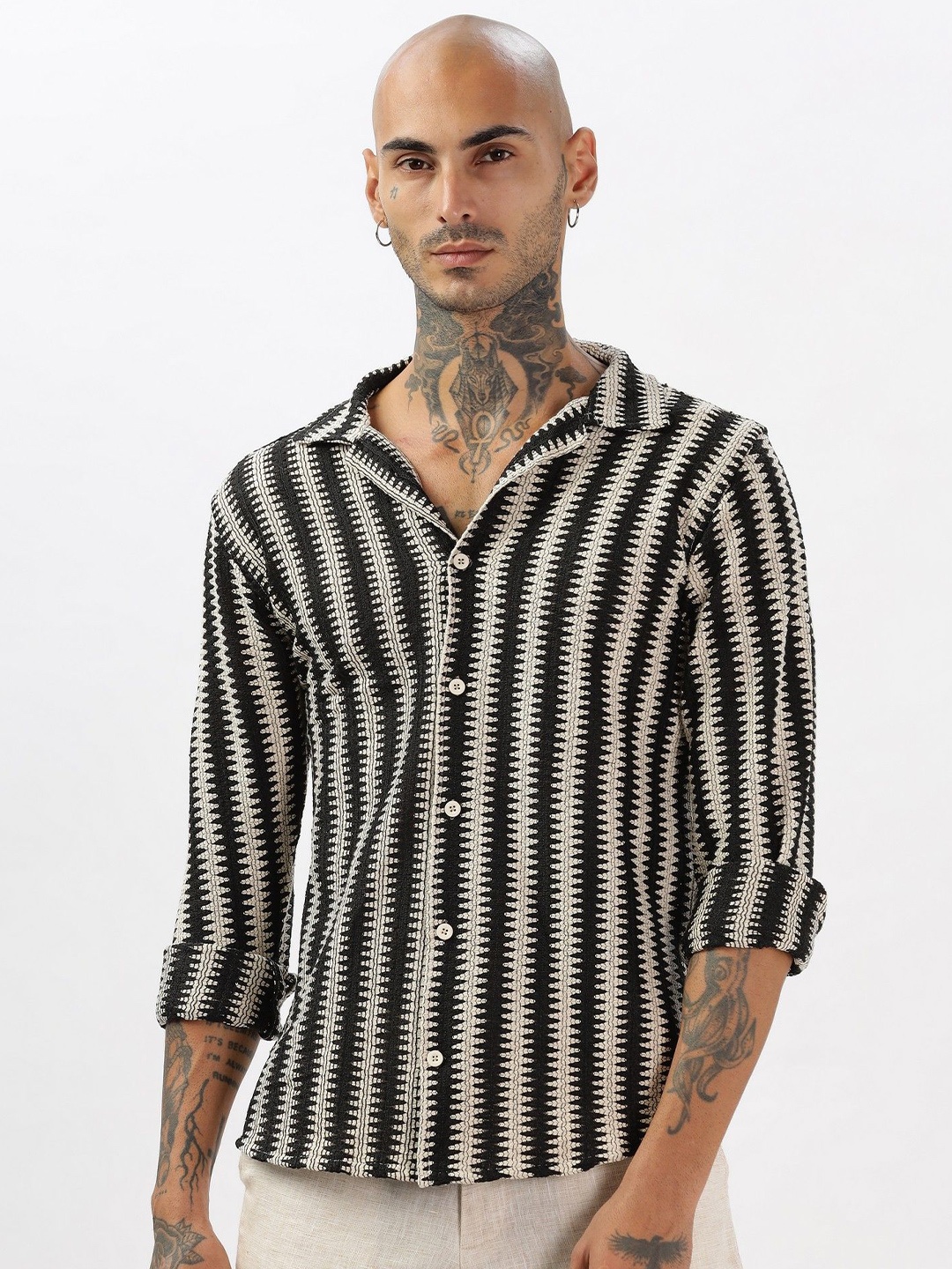 

BEVDAAS Men Comfort Opaque Casual Shirt, Off white