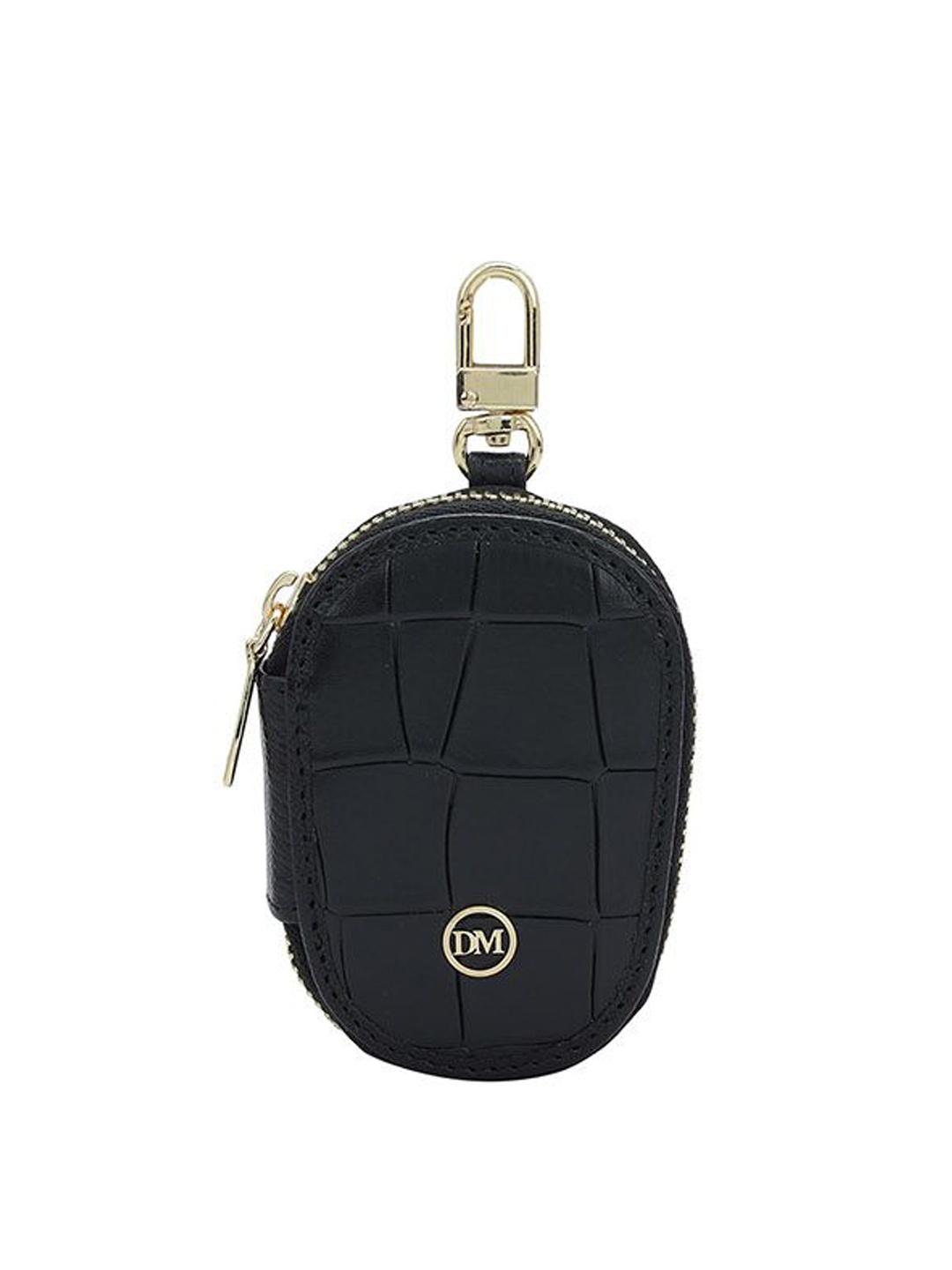 

Da Milano Textured Genuine Leather Key Chain, Black