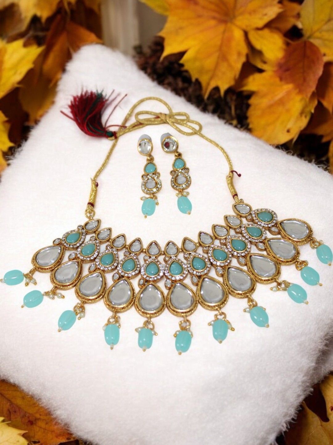 

Jolly Faces Stone-Studded Jewellery Set, White