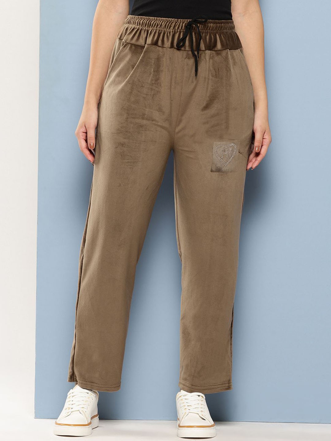 

Roadster Women Straight Fit Cotton Track Pants, Brown