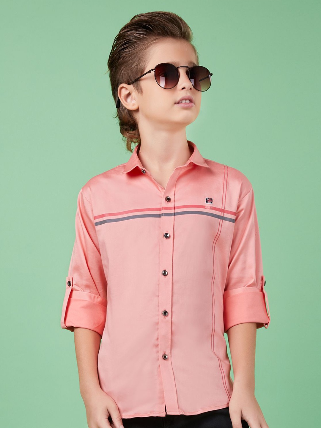 

MashUp Boys Classic Opaque Casual Shirt, Pink