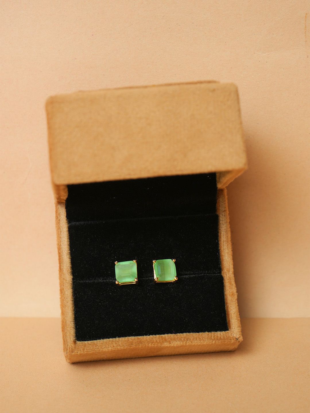 

VIRAASI Square Studs Earrings, Green