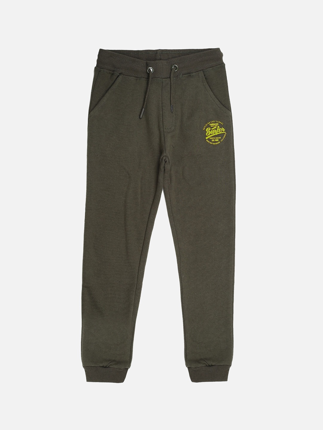 

Billion Boys Cotton Mid-Rise Regular Fit Jogger Track Pants, Olive