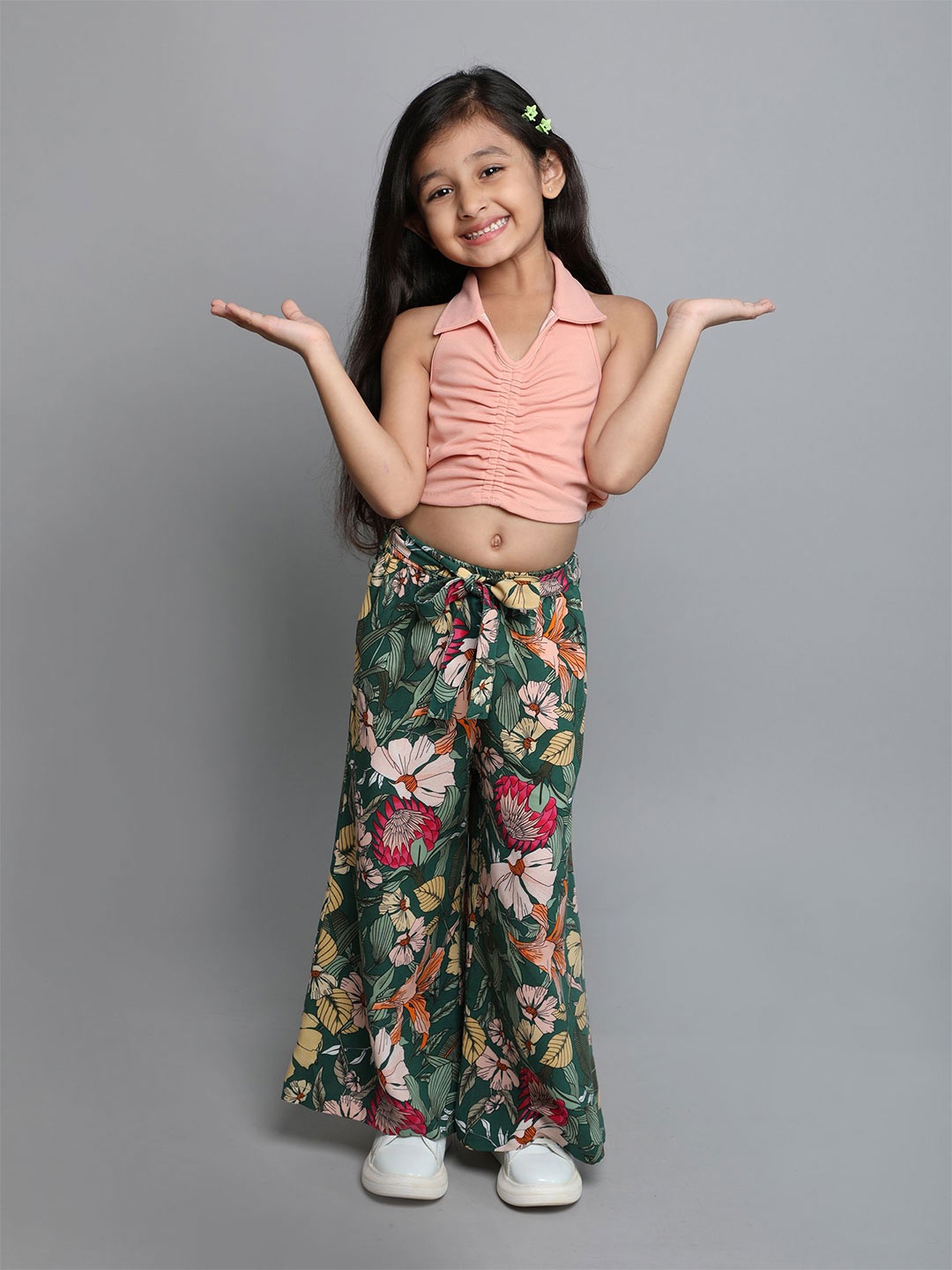 

taffykids Girls Top with Palazzos, Peach