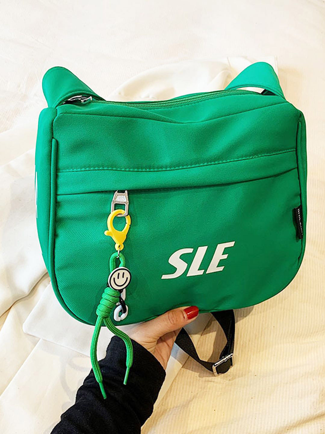 

StyleCast Green Typography Printed Structured Fanny Pack