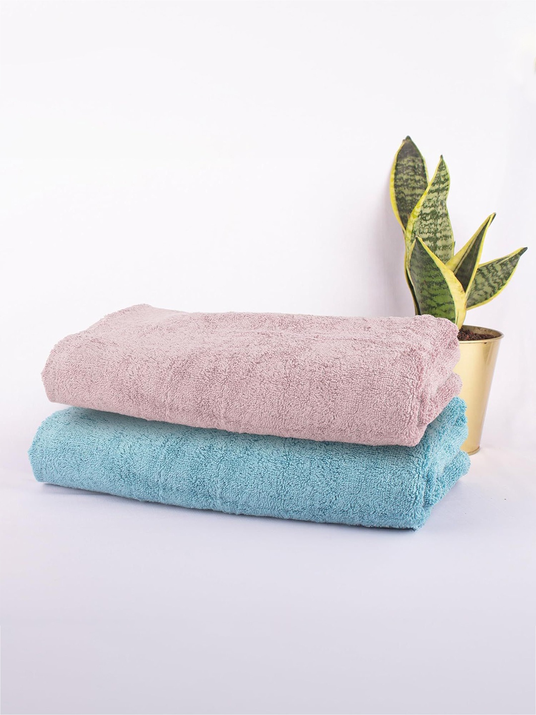 

10club Pink & Blue 2 Pieces Bamboo 580 GSM Bath Towel