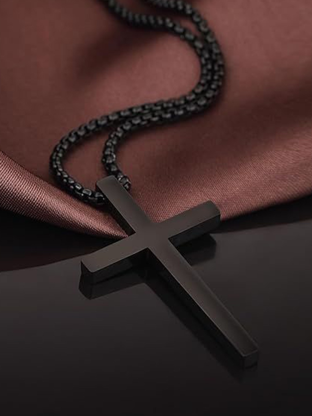 

VIEN Geometric Pendants with Chains, Black