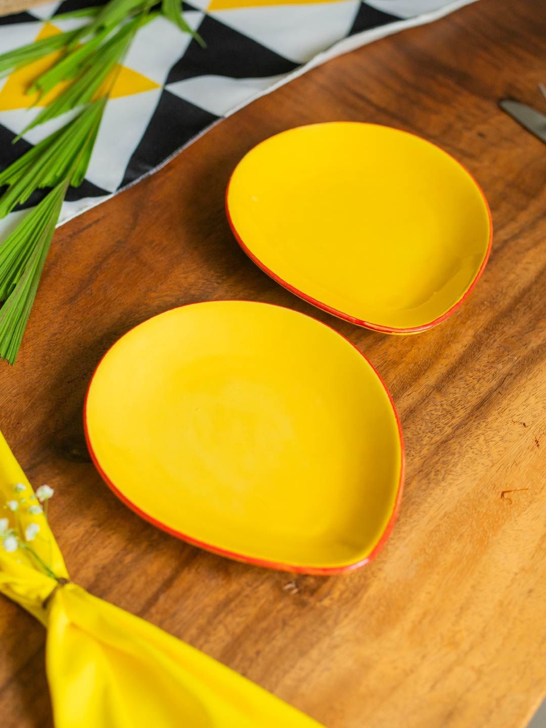 

10club Yellow Pebble Ceramic Side Plate - Set of 2