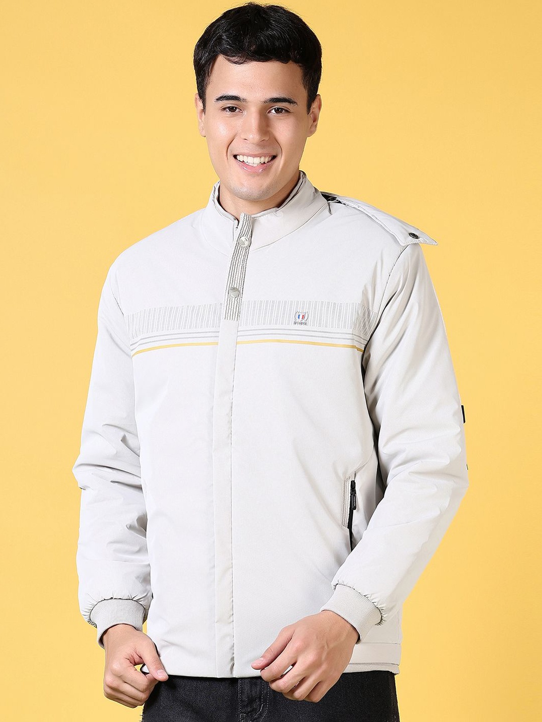 

V-Mart Men Bomber Jacket, Cream