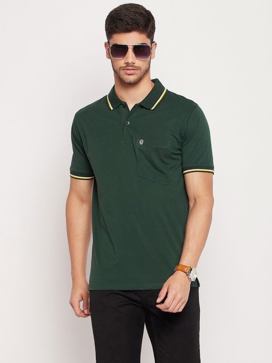 

UNIBERRY Men Polo Collar T-shirt, Olive