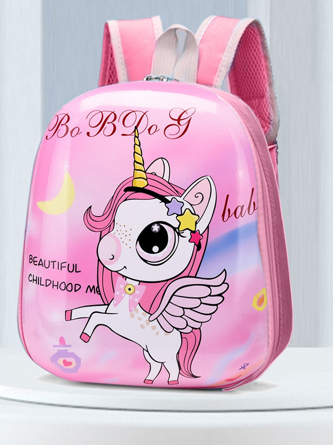 

Babymoon Kids Medium Padded Backpack with Compression Straps, Pink