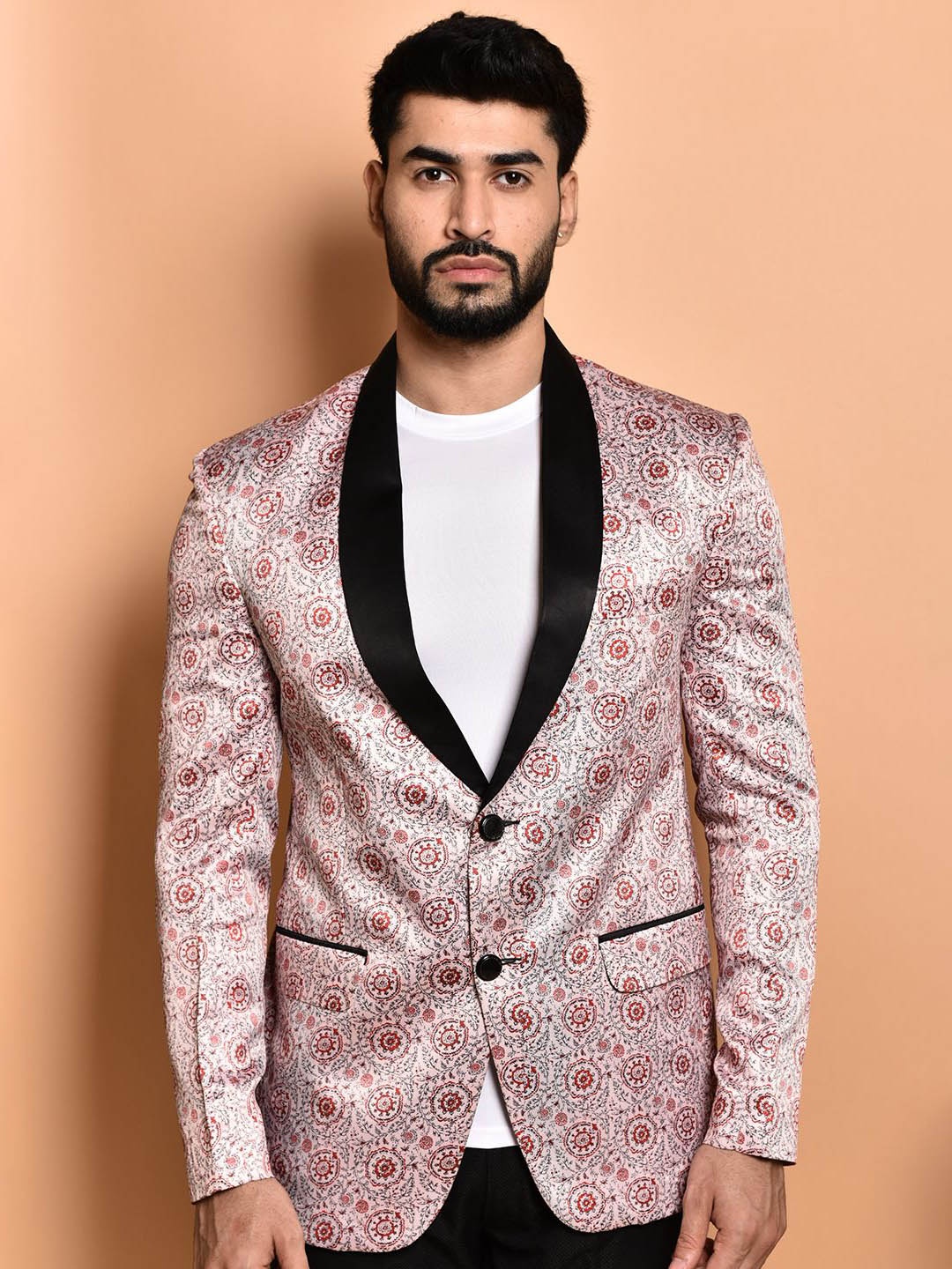 

PRINTINDIA Single Breasted Blazer, Pink