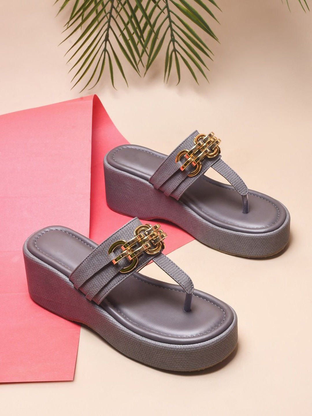 

Try Me Ethnic Platform Sandals, Grey