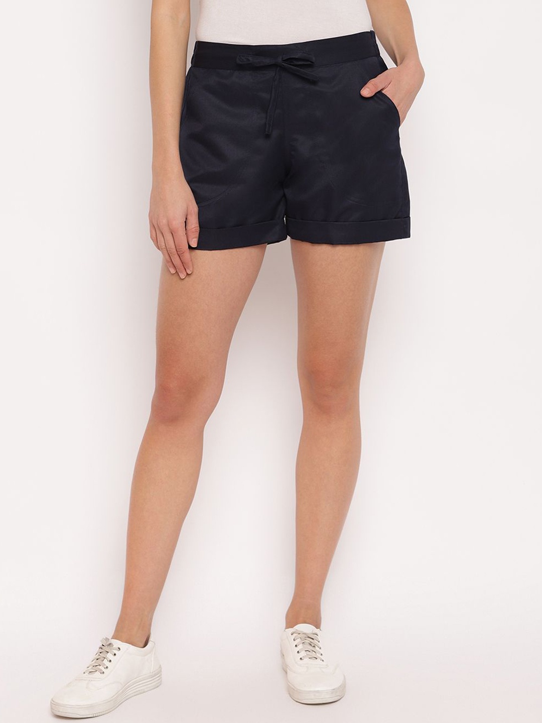 

DressBerry Women Cotton Regular Fit Shorts, Navy blue