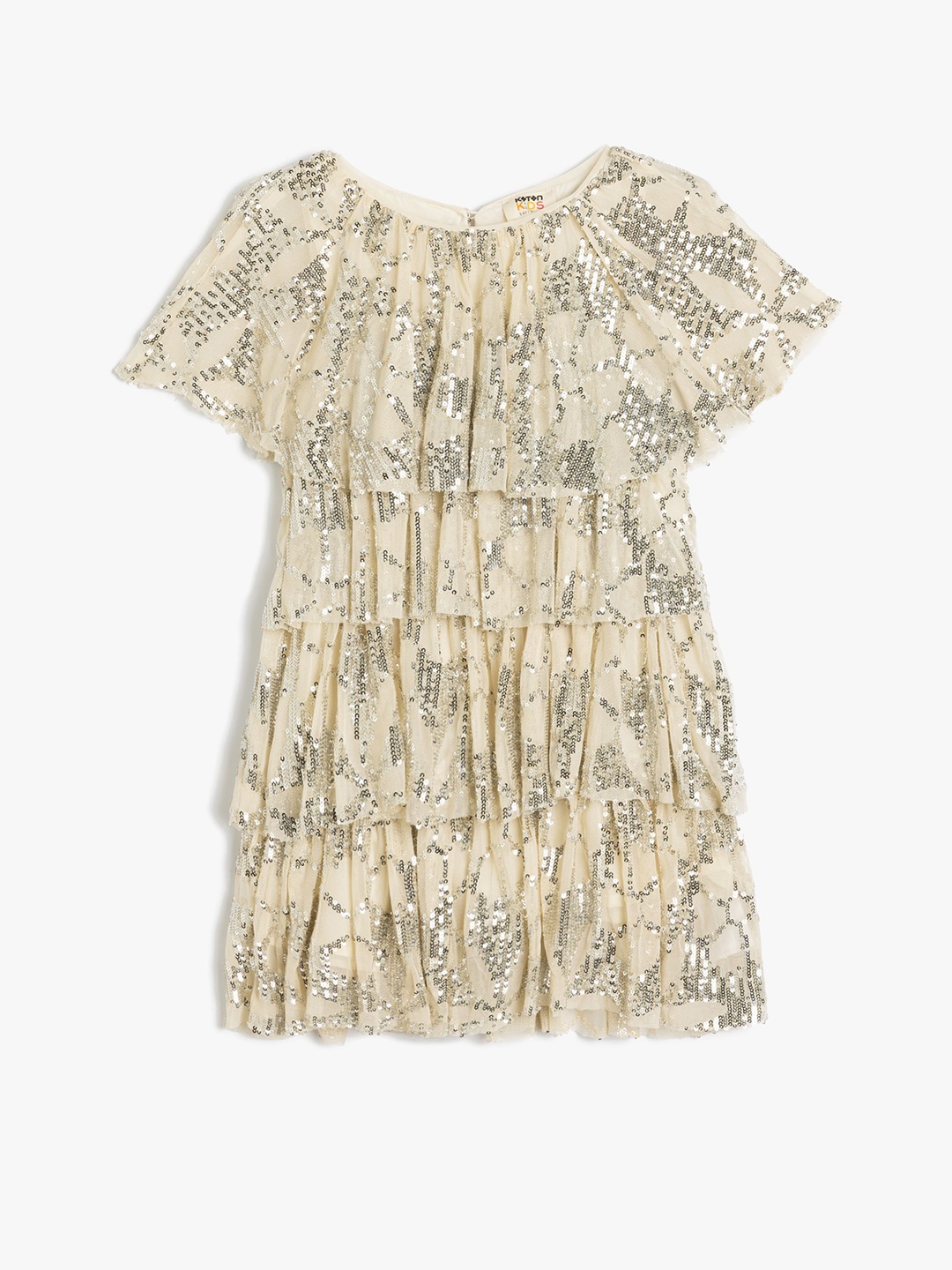 

Koton Print Cape Sleeve A-Line Dress, Beige
