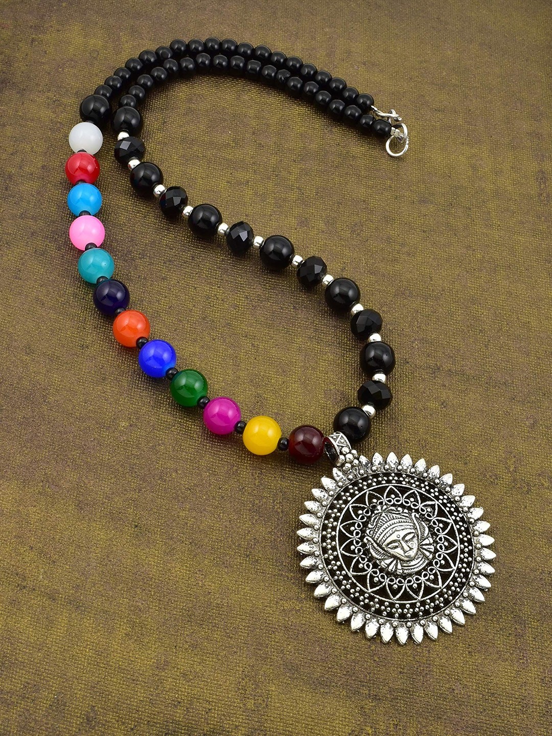 

HIGH TRENDZ Silver Silver-Plated Oxidised Necklace