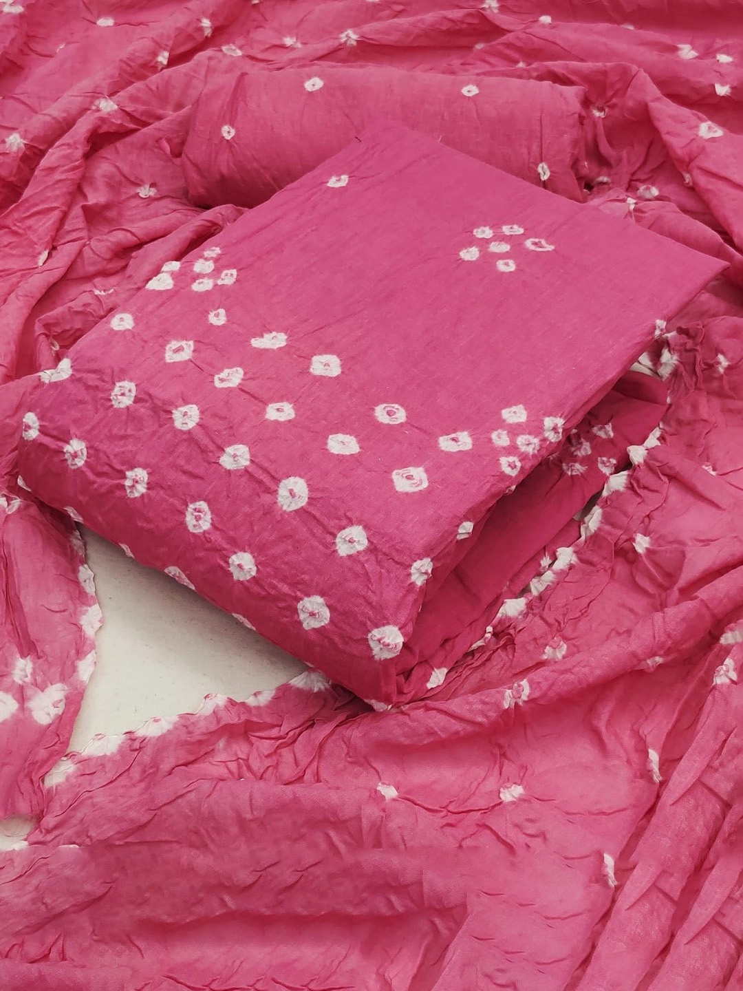 

mimi design Unstitched Dress Material, Pink
