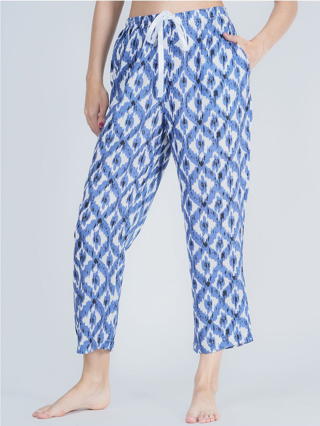 

Style Shoes Women Printed Mid-Rise Lounge Pants, Blue