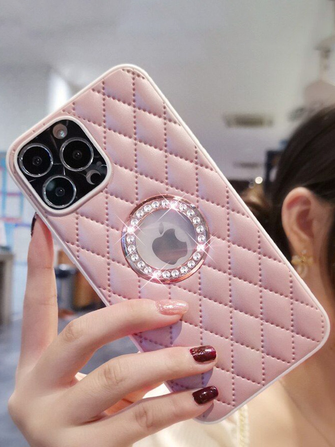 

Luxury Kase Abstract Printed iPhone 12 Pro Max Back Case Mobile Accessories, Pink