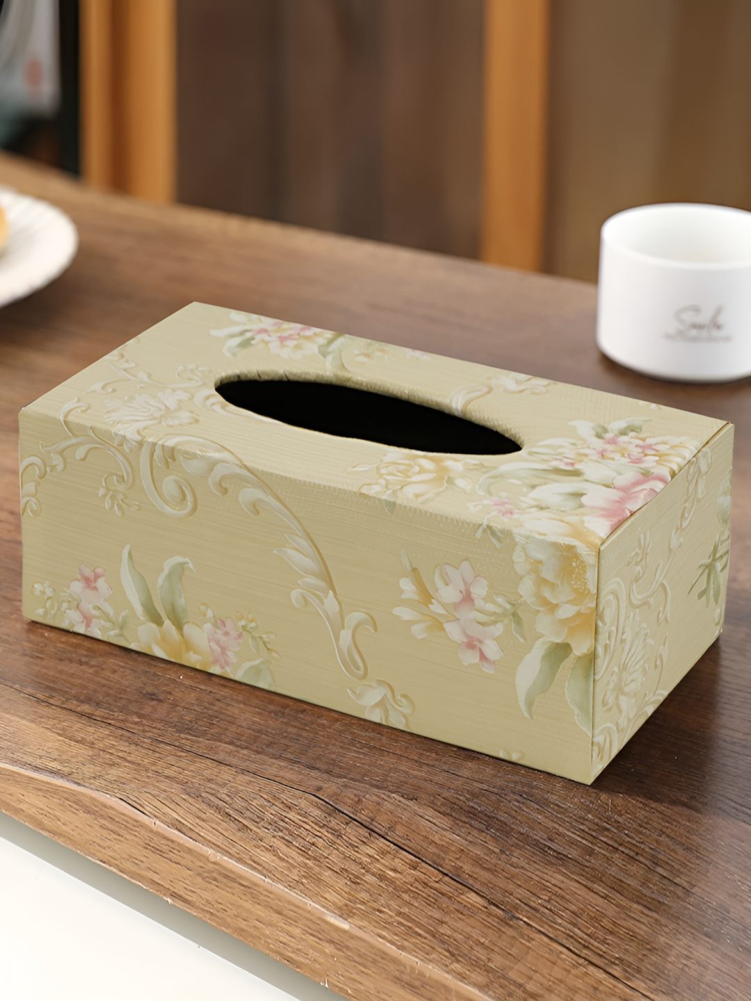 

HOKIPO Cream-Coloured Wood Tissue Holders