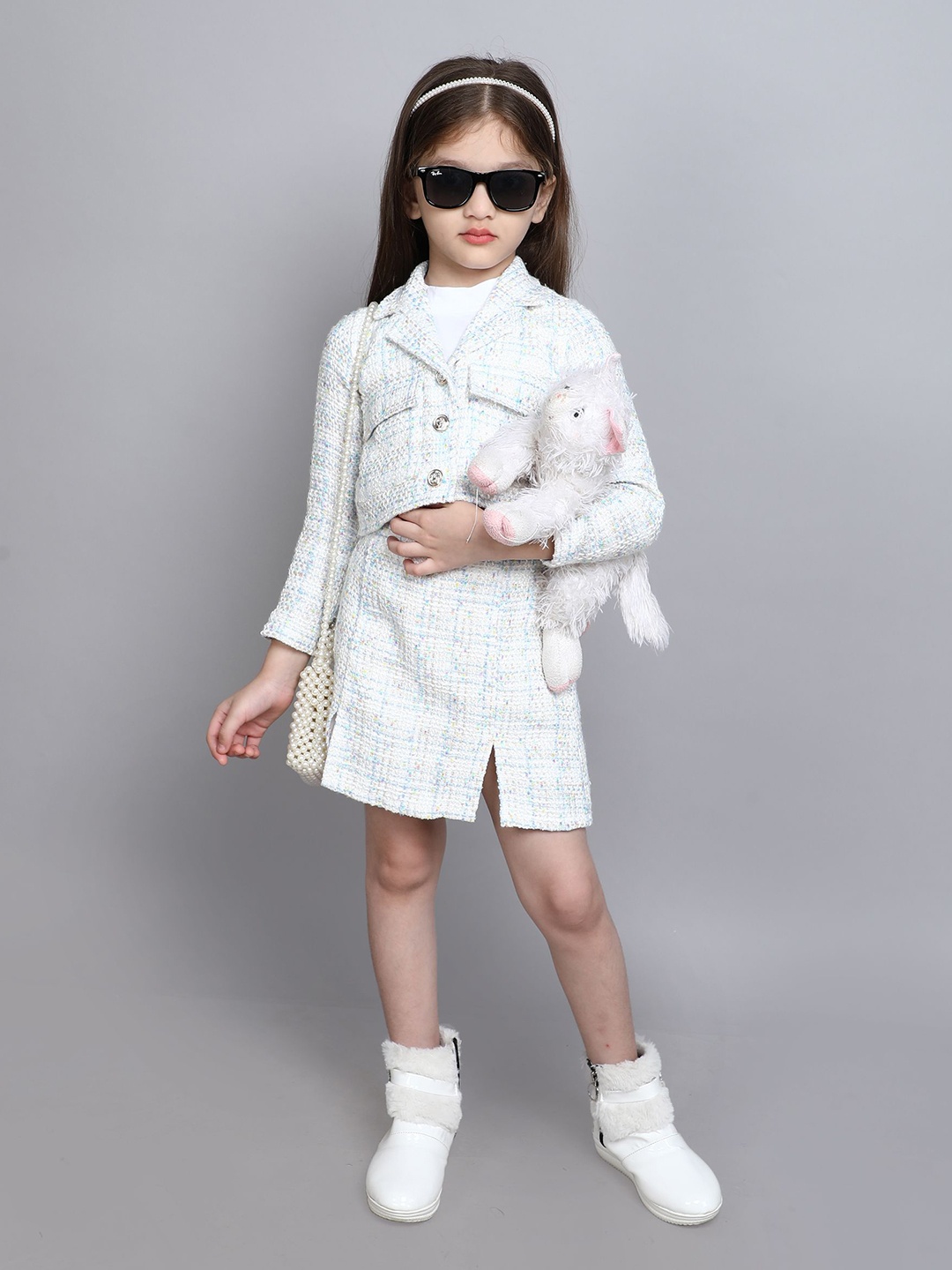 

taffykids Girls Coat with Skirt, White