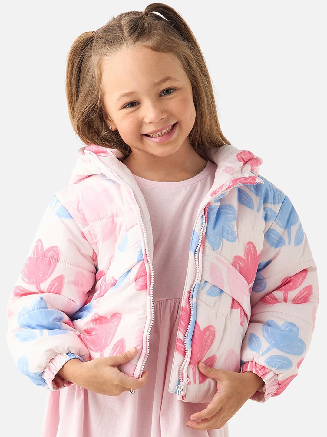 

Juniors by Babyshop Girls Floral Polyester Crop Bomber Jacket, Pink