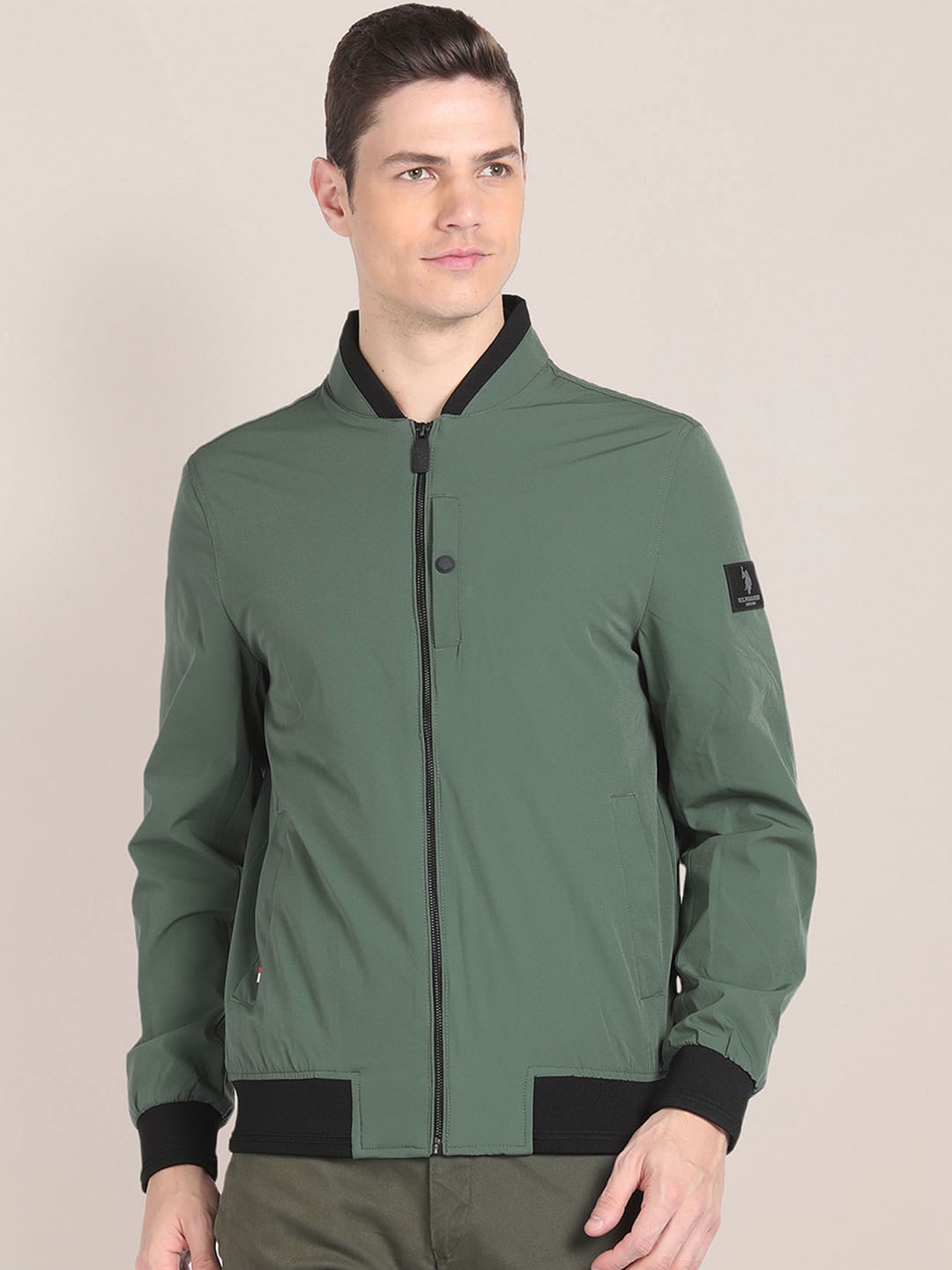 

U.S. Polo Assn. Men Bomber Windcheater Jacket, Green