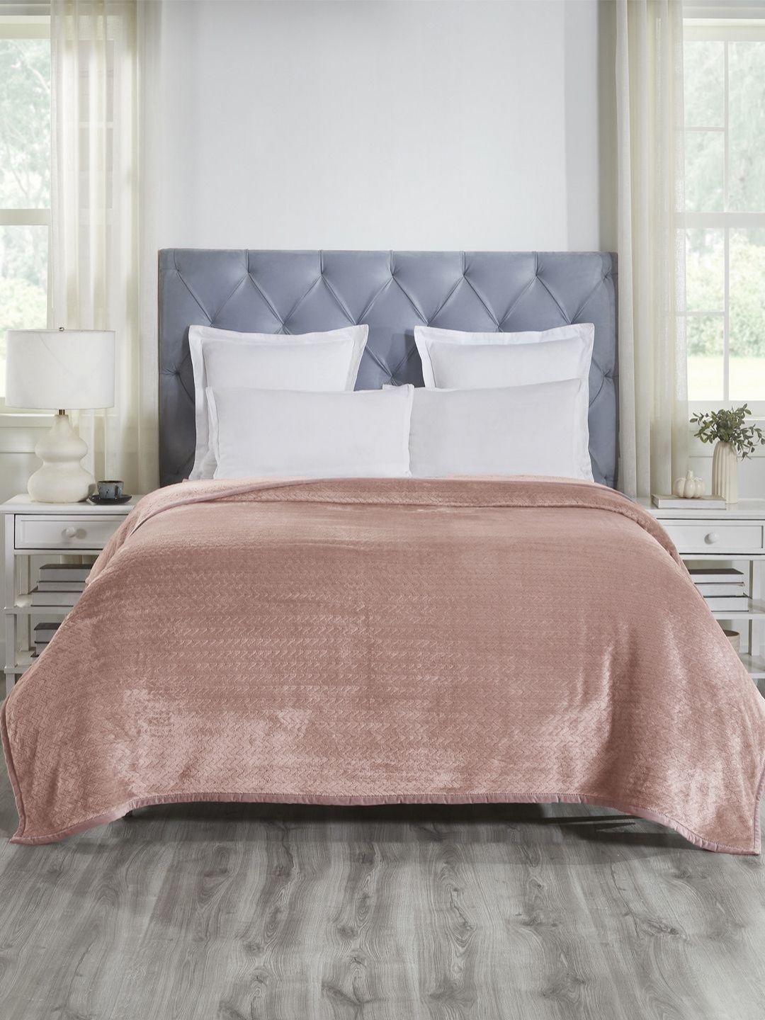 

MYTRIDENT Pink Double Bed Blanket