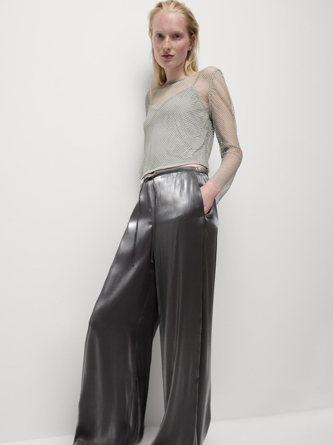 

Marks & Spencer Geometric Print Top, Silver