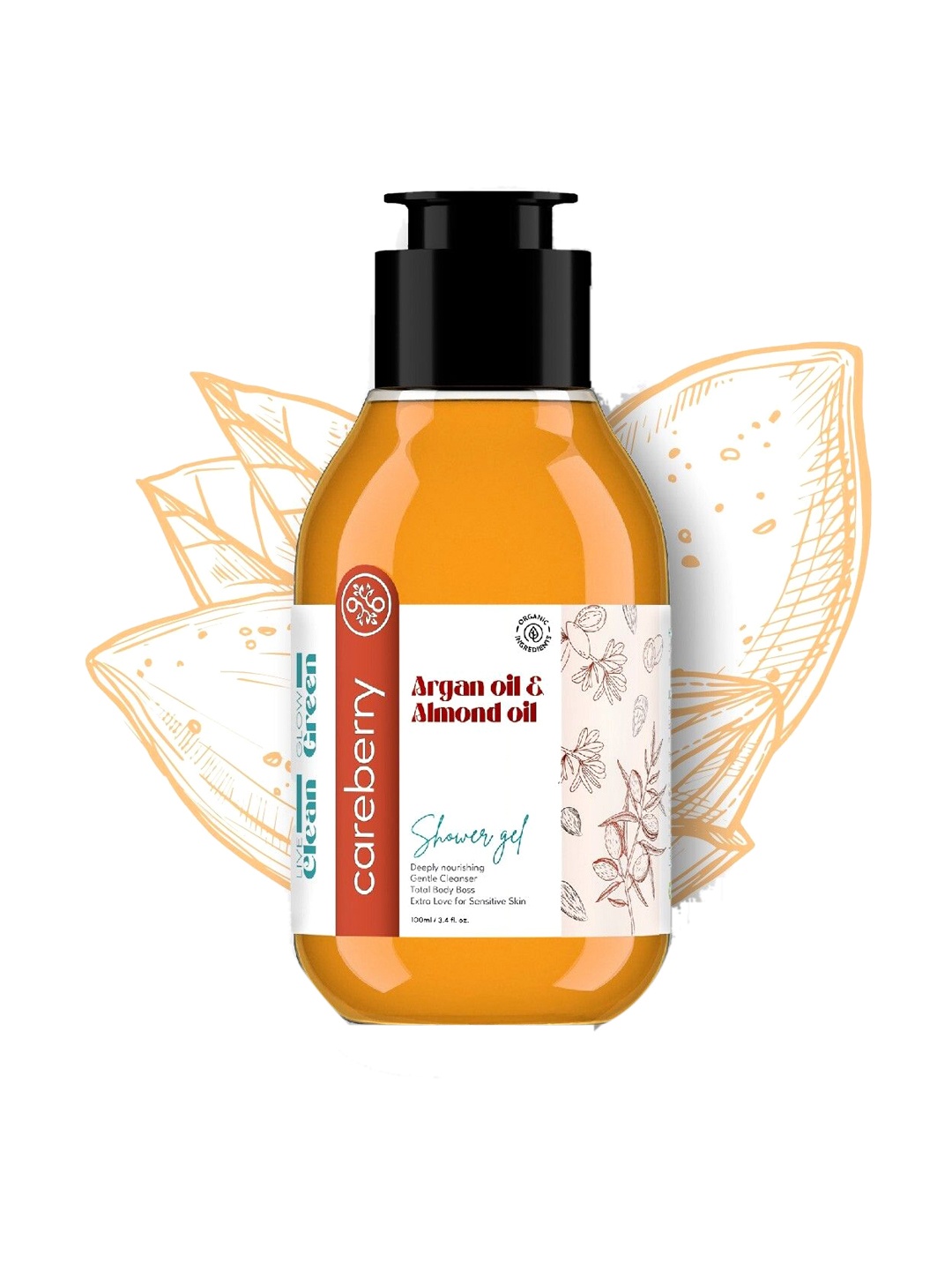 

careberry Nourishing Shower Gel With Almond Oil & Argan Oil - 100 ml, Orange