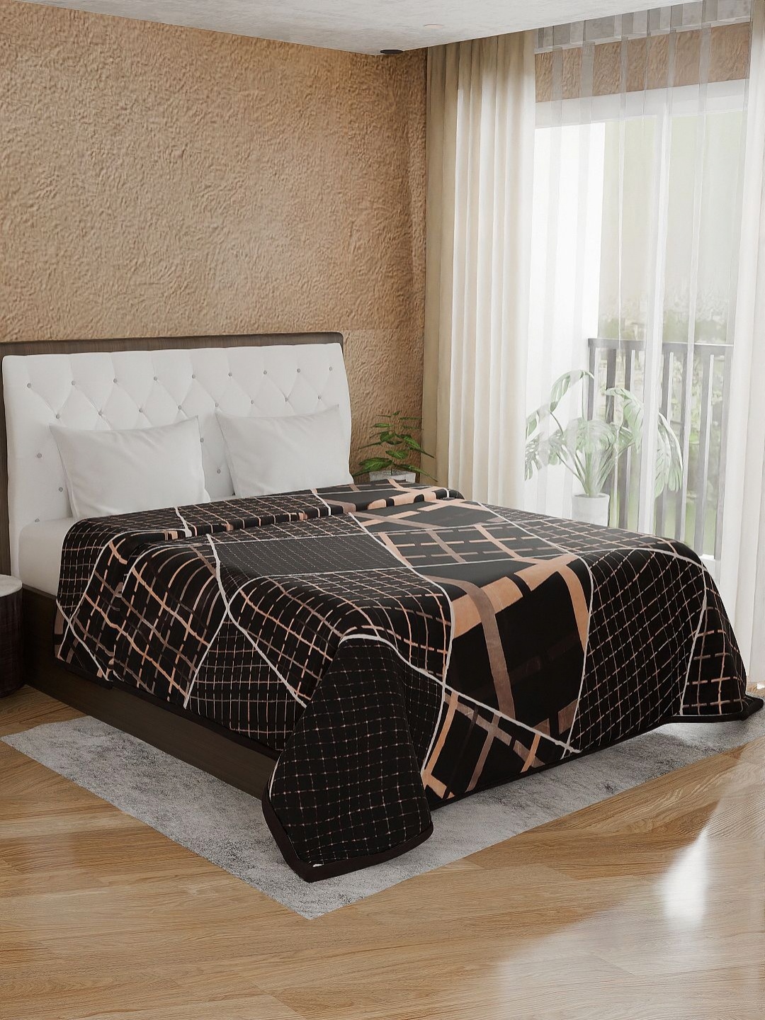 

Nivasam Black & Brown Mink Heavy Winter Double Bed Blanket