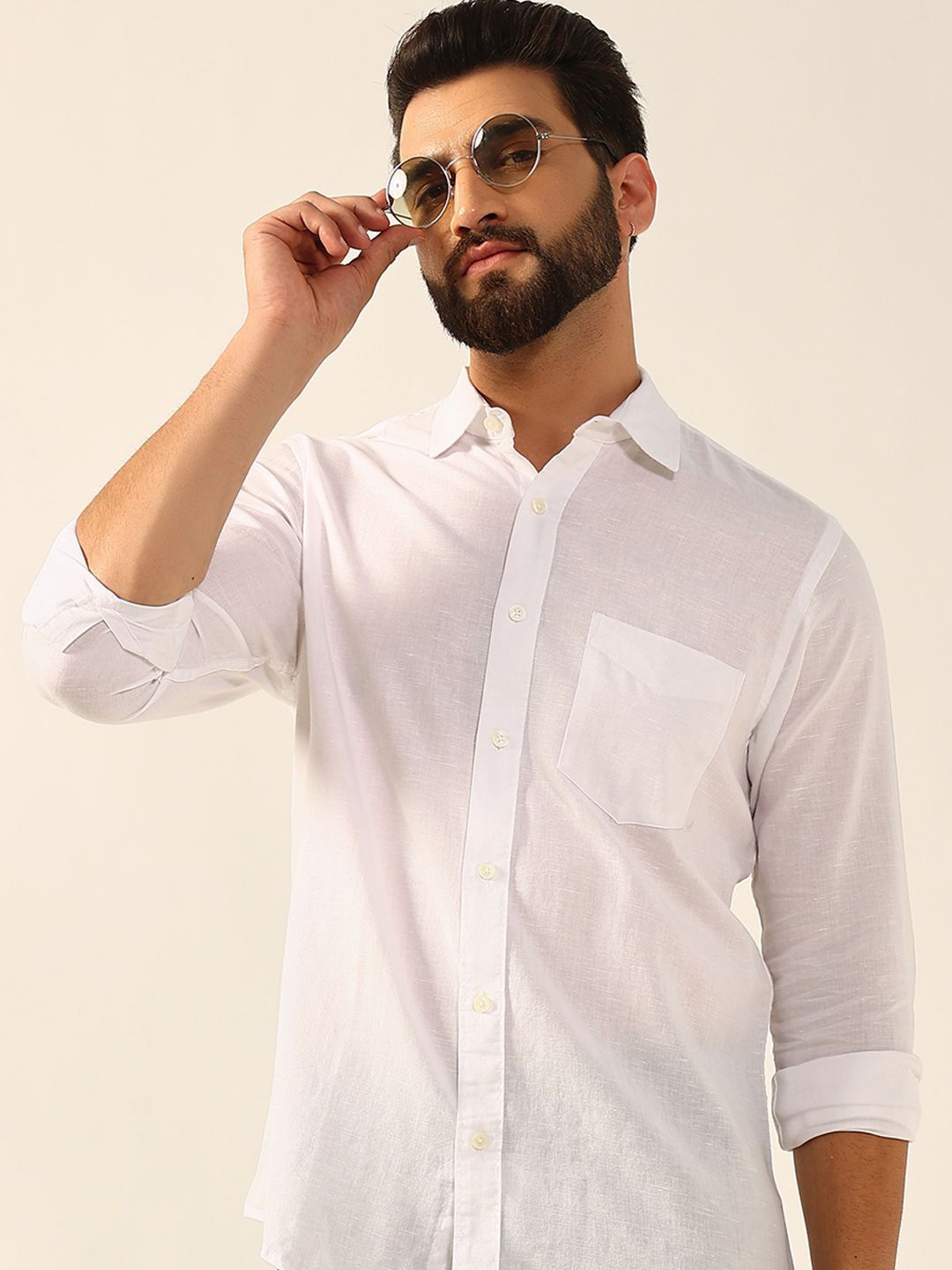 

ENSPYR Men Opaque Casual Shirt, White