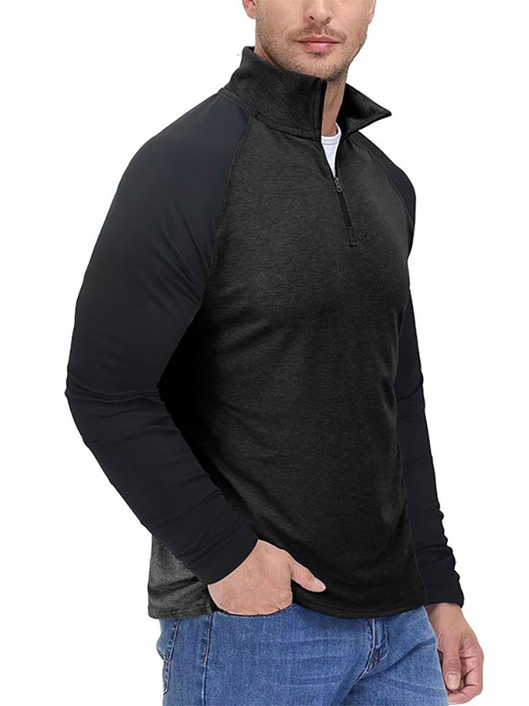 

StyleCast x Revolte Men Colourblocked Sweatshirt, Grey