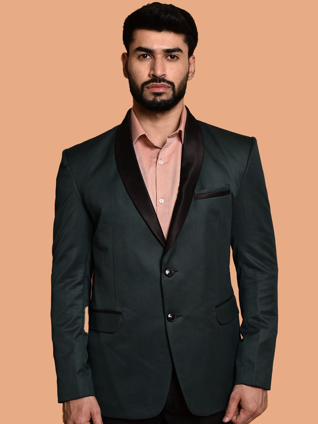 

PRINTINDIA Single-Breasted Casual Blazer, Green