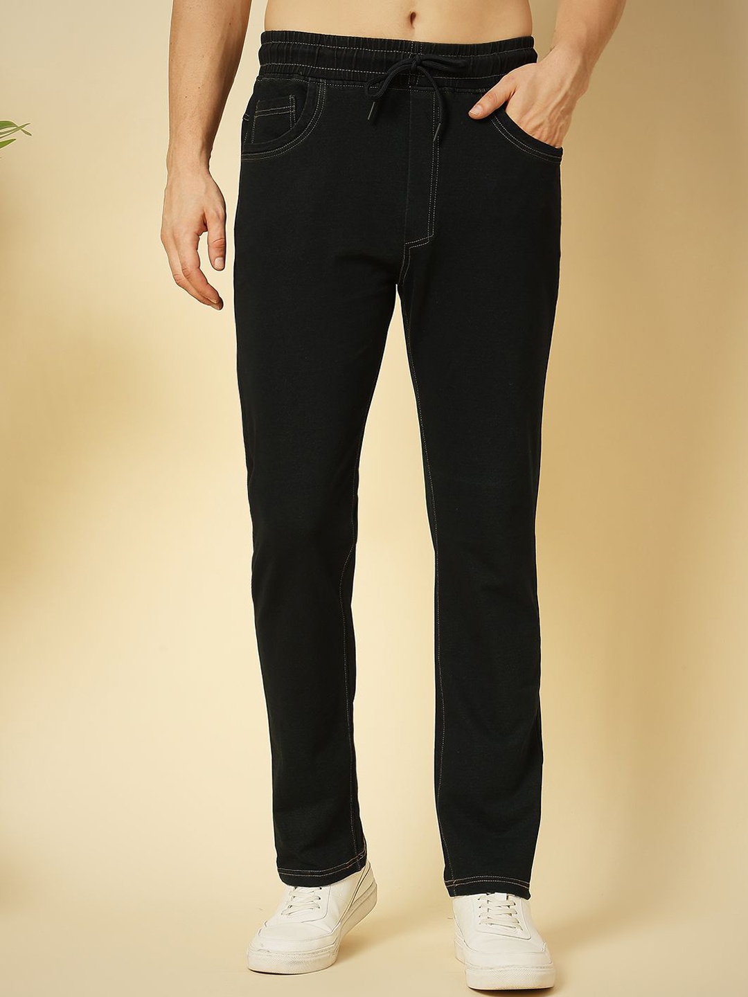

ENSPYR Men Cotton Regular Fit Track Pants, Navy blue