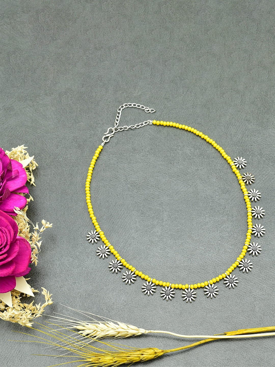 

HIGH TRENDZ Brass Handcrafted Necklace, Yellow