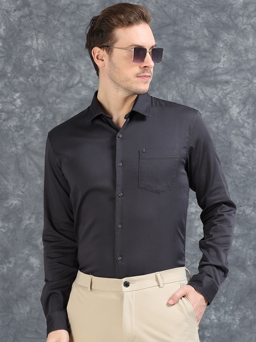 

RIGS AND RAGS Men Comfort Opaque Casual Shirt, Grey