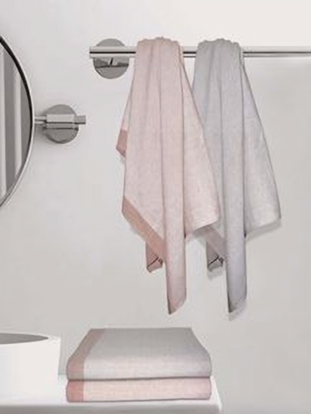 

Athom Living Blue & Maroon 4 Pieces Striped Printed Cotton 210 GSM Bath Towels