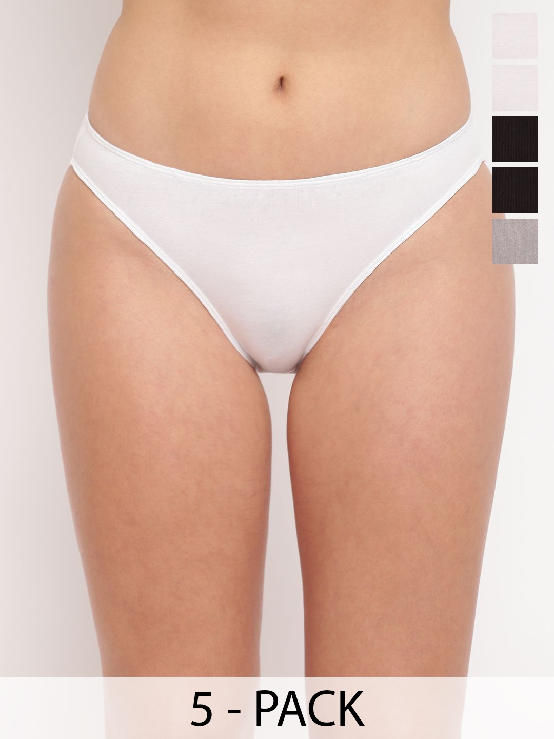 

La Intimo Pack Of 5 Mid-Rise Bikini Briefs LIPHL11E212, Black
