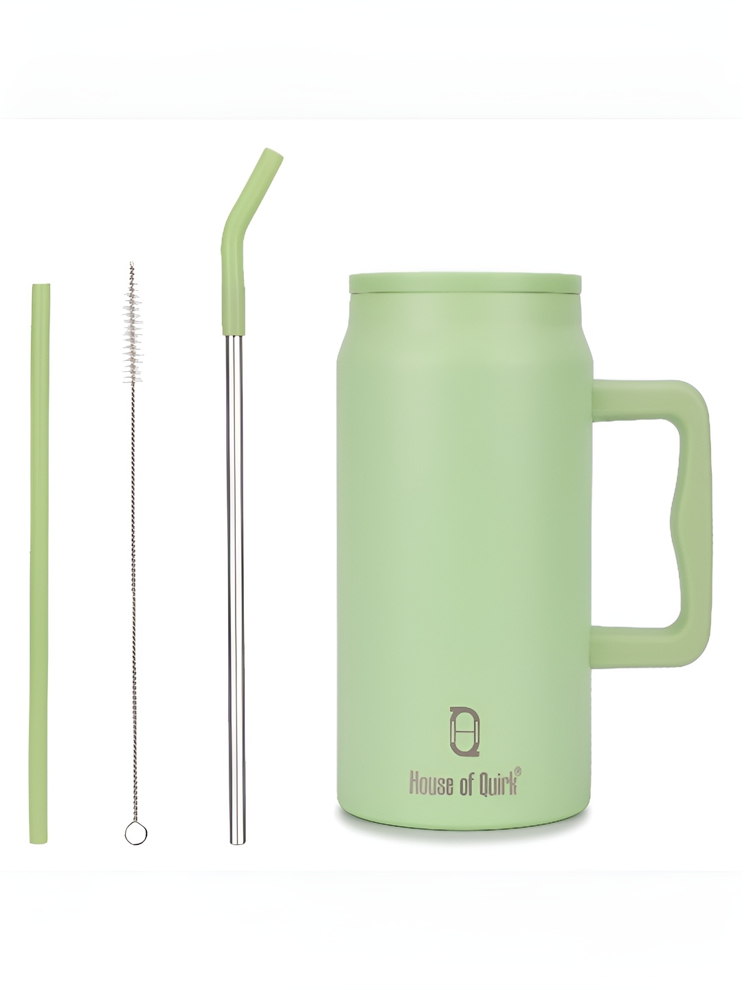 

HOUSE OF QUIRK 1500 Ml Single Stainless Steel Double Wall Vacuum Water Bottle With Straw, Green