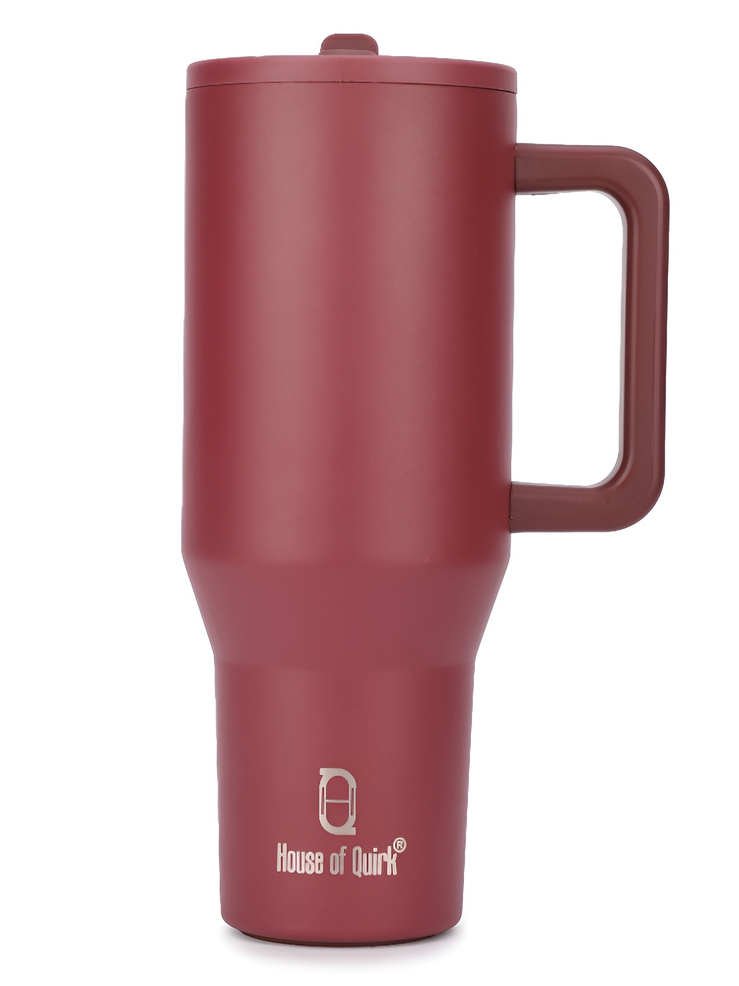 

HOUSE OF QUIRK Maroon Single Stainless Steel Double Wall Vacuum Tumbler with Handle 1.2 L