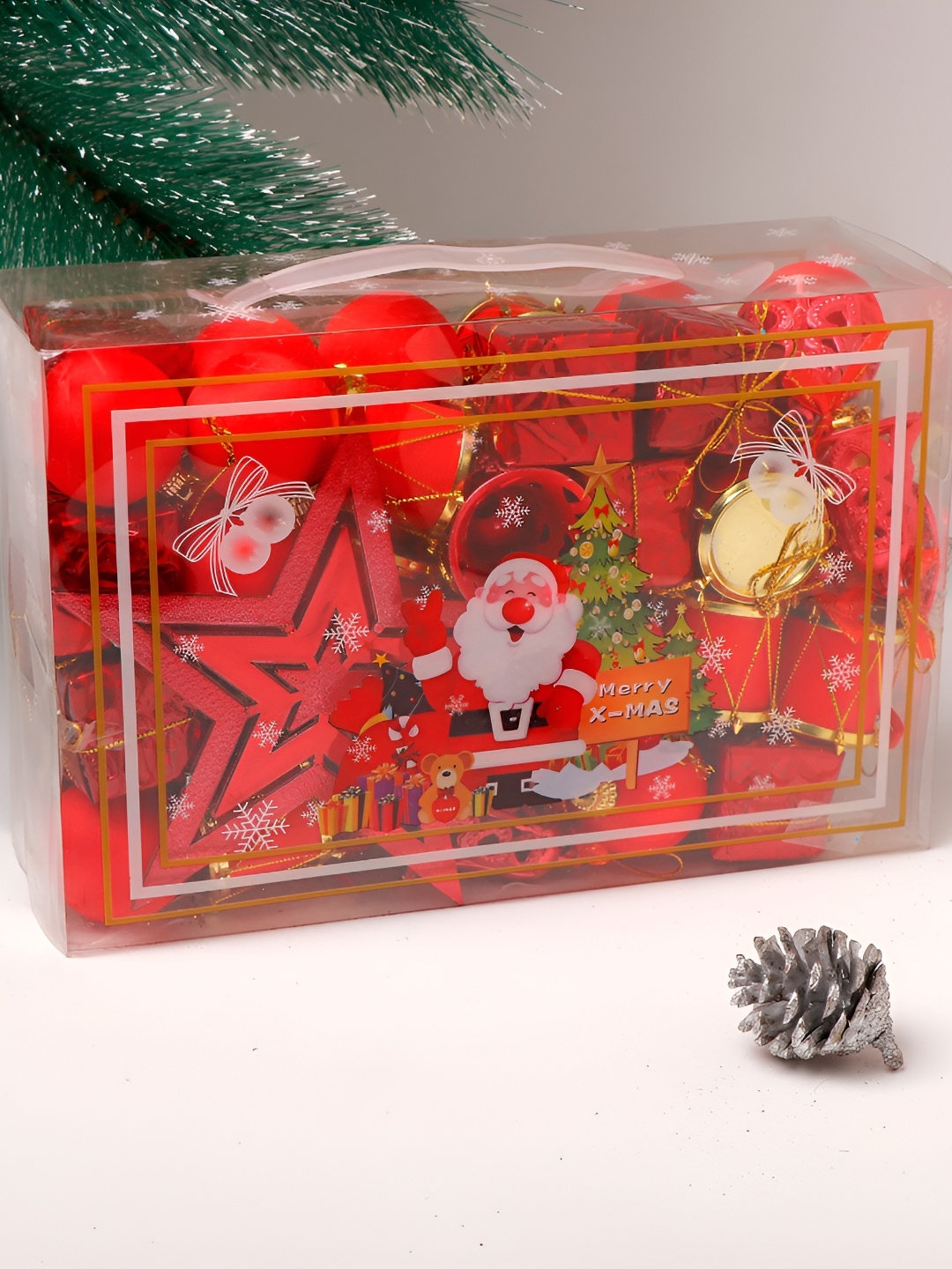 

Archies Red & Transparent Embellished Christmas Hanging Ornaments