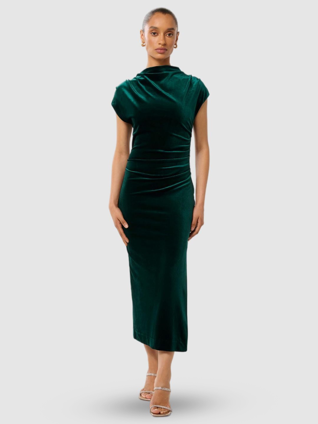 

Forever New Velvet Bodycon Midi Dress, Green
