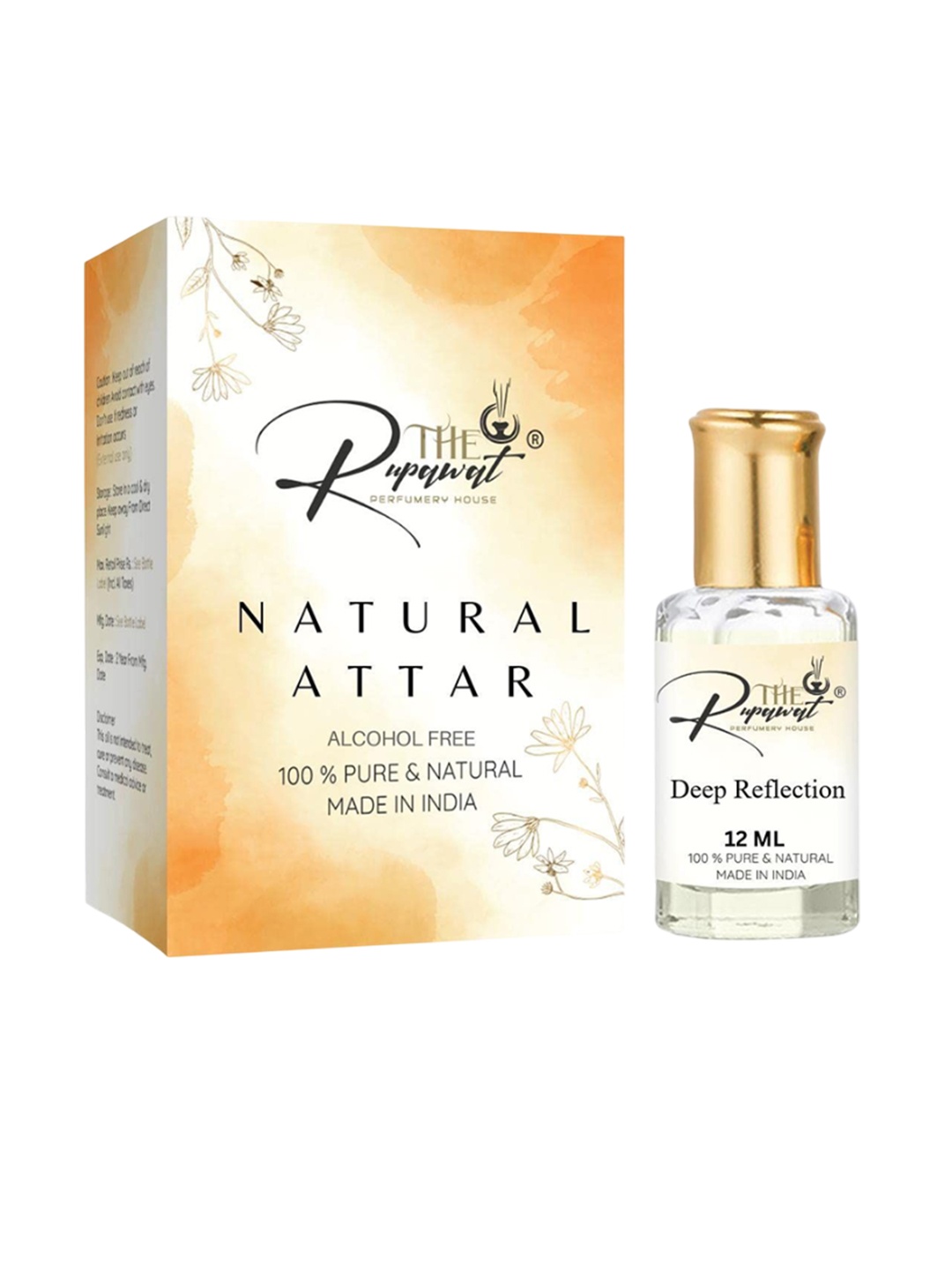 

THE RUPAWAT Perfumery House Deep Reflection 100% Natural & Pure Alcohol Free Attar - 12ml, Transparent